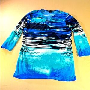 City view women’s tunic, top abstract coloring, long sleeve the